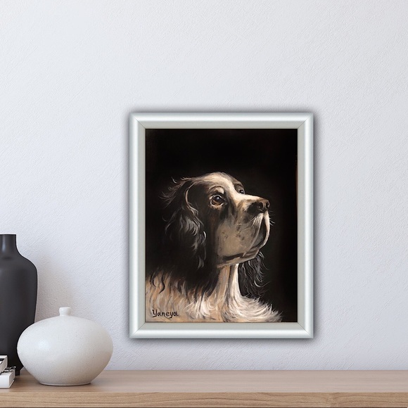 Original Oil Painting Signed custom animal portraits dog painting - Picture 8 of 8